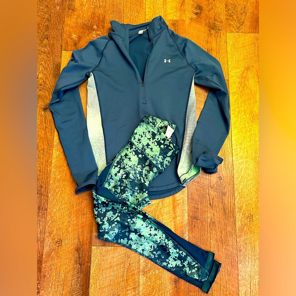 Under Amour Jade Blue & Sea foam Green Workout Suit